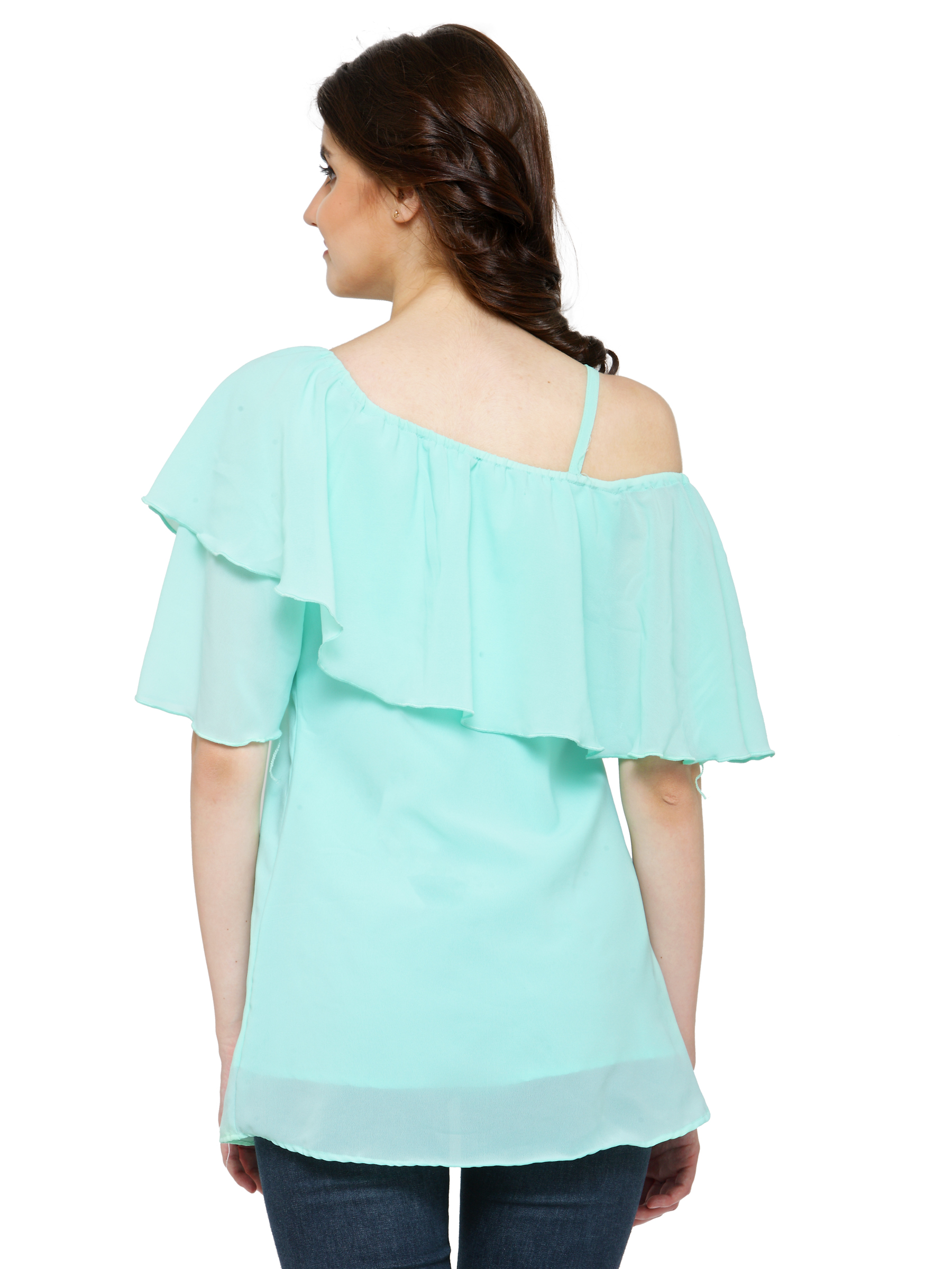 LOST IN SEA GREEN CAPE SLEEVES REGULAR TOP